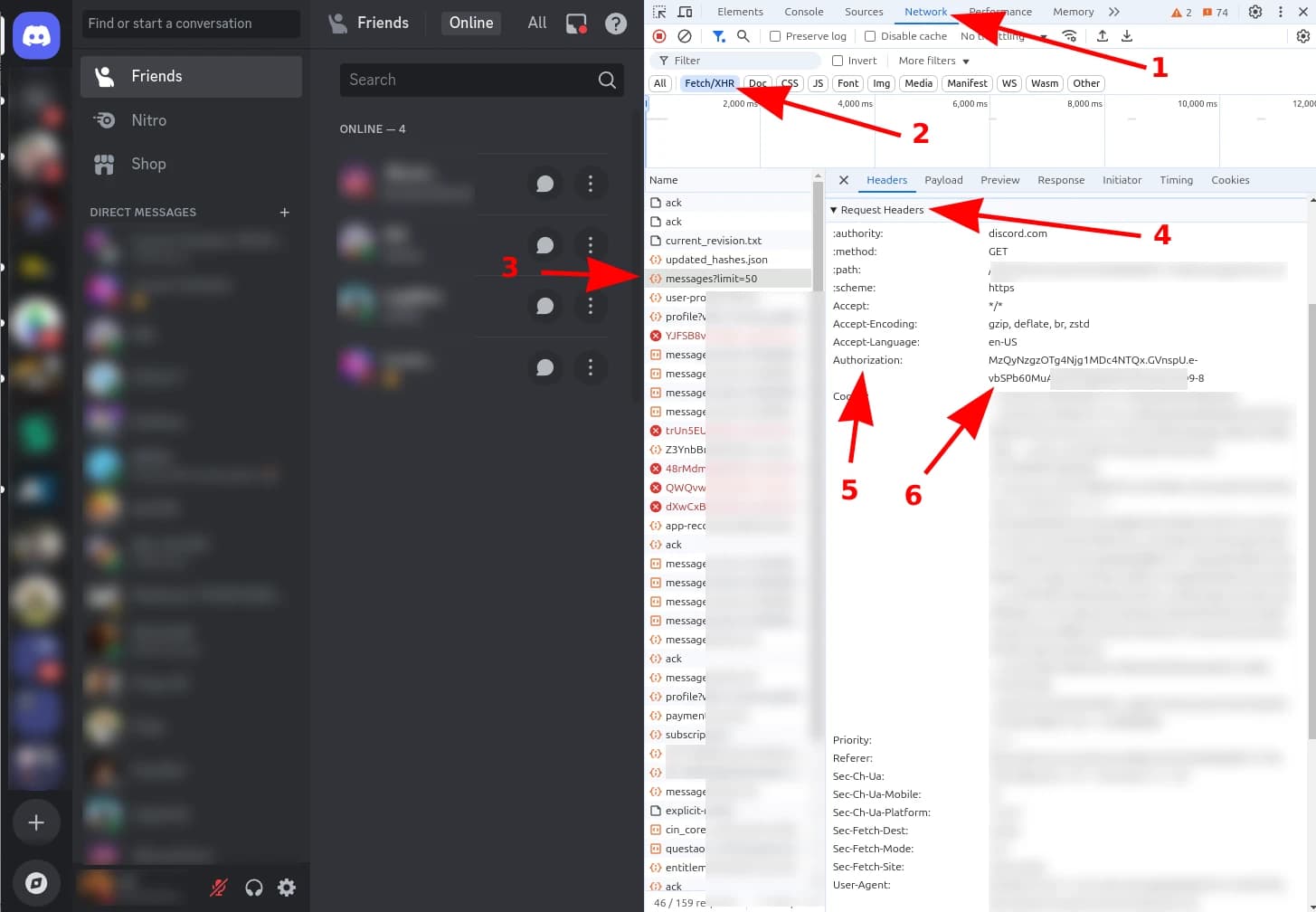 Getting Token via Network Tab